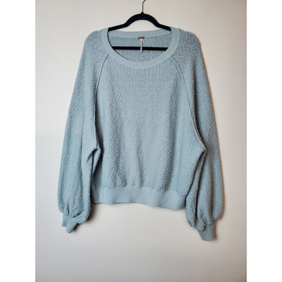 Free People Small Top Boucle My Friend Balloon Sleeve Oversized Pullover - Picture 3 of 11
